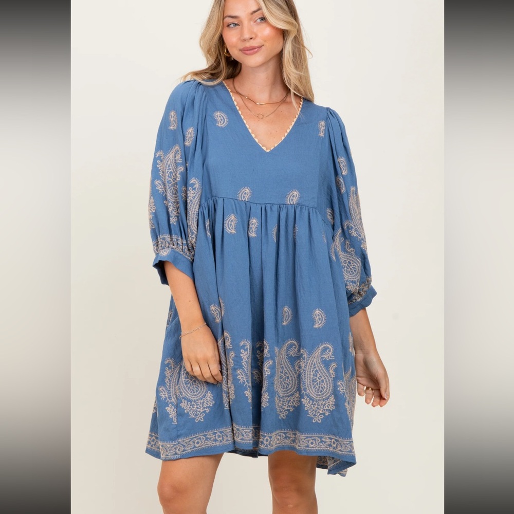 Pinkblush Blue Paisley Dress